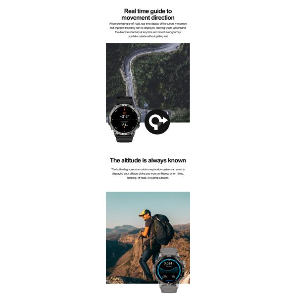 Eraysun GPS Motion Measure Rate HK08 Smartwatch 1.43 Inch AMOLED Screen HK08 Smart Watches