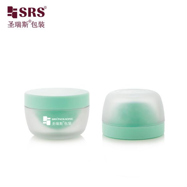 SRSJS 50g Special Shape PET Double Wall Cream Jar Container For Face Cream Customize Painting Frosted Matte Finished Jars