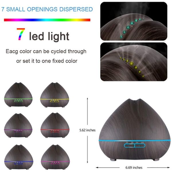 High Quality Wood Grain Ultrasonic Aroma Diffuser With 7 Color LED Night Lights Electric Essential Oil Diffuser