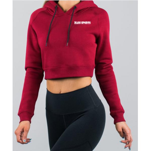 Dark Red Sports Team Hoodies Womens Cropped Hoodie