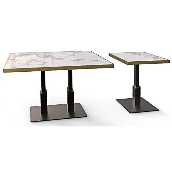 Plat Board Square Column Metal Table Legs Sandy Texture Square / Rectangle Base