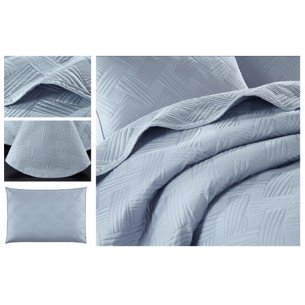 Wrinkle Embroidered Full Size Quilt 3pcs Machine Washable Color / Patten Customized