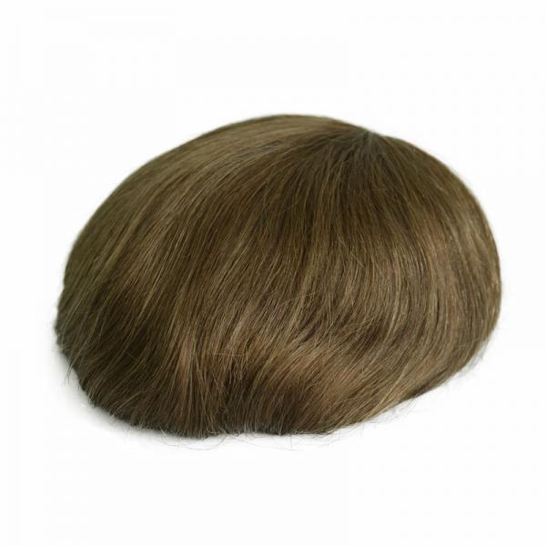 Natural Lace PU Men Toupee for 100% Human Hair Man Weave Wigs Hairpieces Unit Patch System
