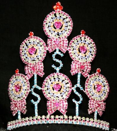 Lollipop tiaras crowns rhinestone cake crystal crowns custom birthday pageant crowns supplier manufactuer pai crown