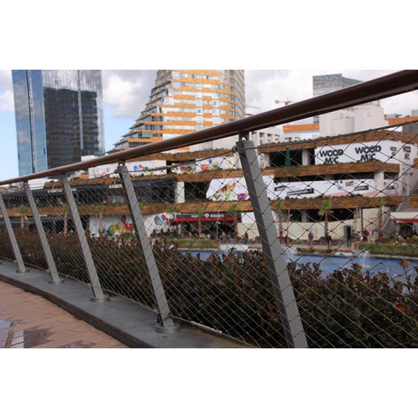 Railing Stairs Stainless Steel Safety Net Ferruled , Black Oxide Balcony Safety Fence