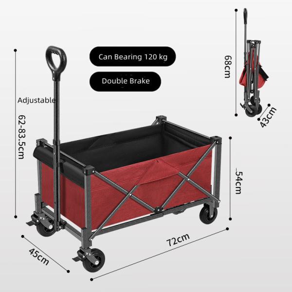 Lightweight 4 Wheels Military Camping Gear Wagon Cart 600D Oxford
