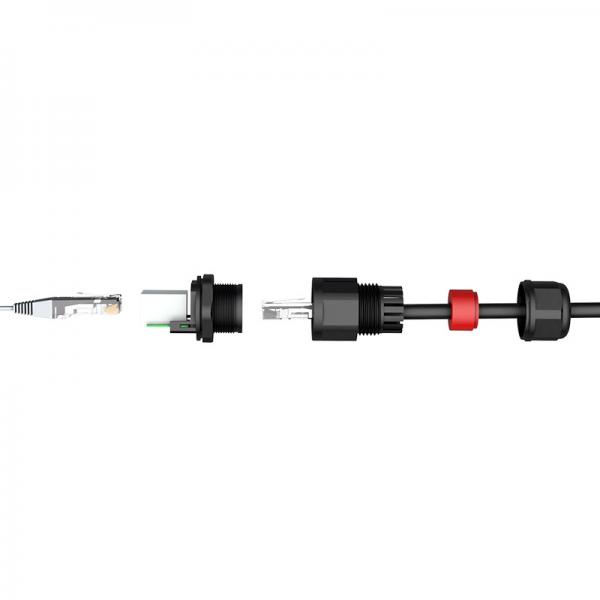 Соединитель локальных сетей RJ45 8P8C 24AWG IP67 водоустойчивый
