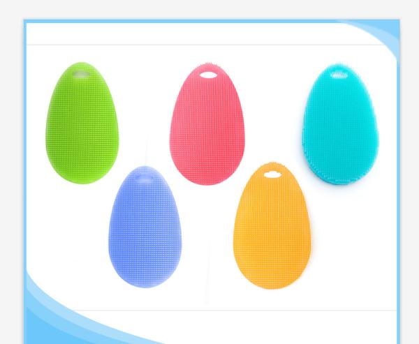 Oval Shape Silicone Mold Tools , Silicone Kitchen Tools Multifunctional Dishwashing Brush