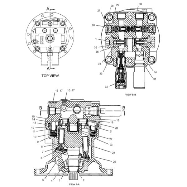Excavator E314DCR Slew Motor Assembly 274-2636 Swing Motor Assy