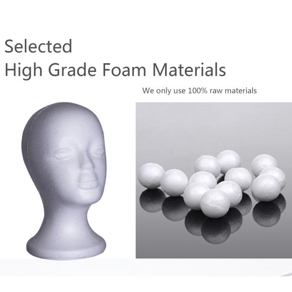 High Hardness Large Size Male Female Styrofoam Head With Makeup