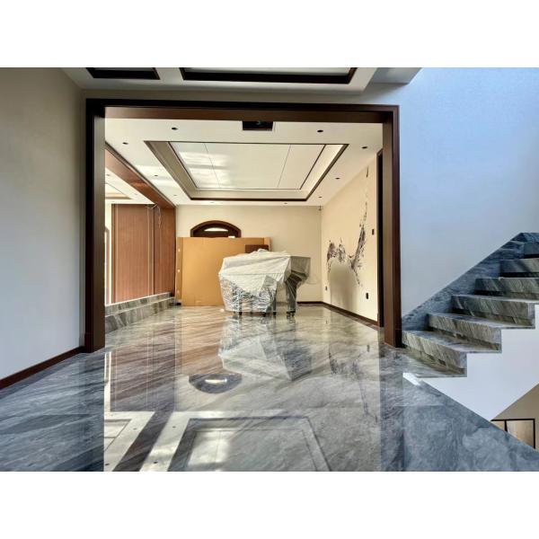 Italy White Gray Marble Natural For Feature Walls Staircase Flooring Applications