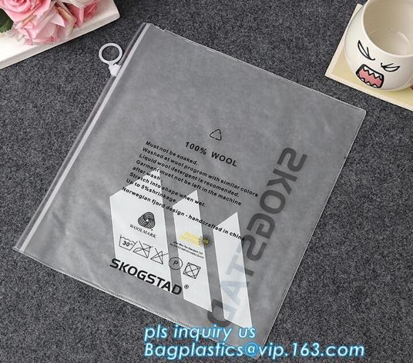 Biodegradable eco-friendly slider k frosted EVA bag, PVC Wash Bag With Slider Zipper, Eco-friendly plastic puller