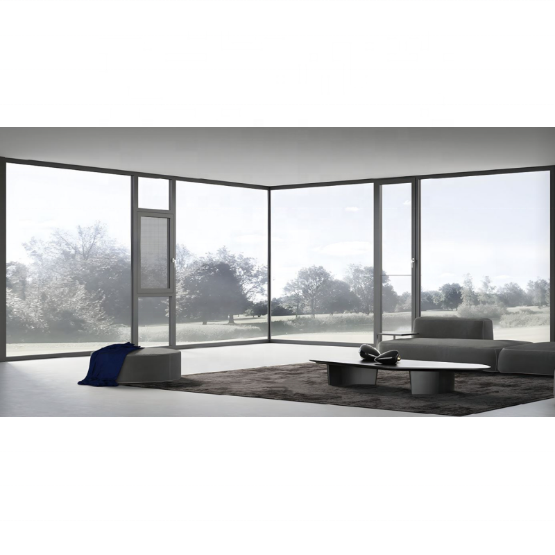 Modern Soundproof Aluminum Casement Window Low-E Double Glass Heat Insulation Windproof Custom Window for Bathroom Bedroom