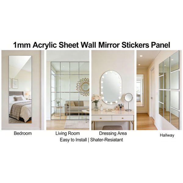 Custom 1mm s Acrylic Sheet Wall Mirror Stickers Panel