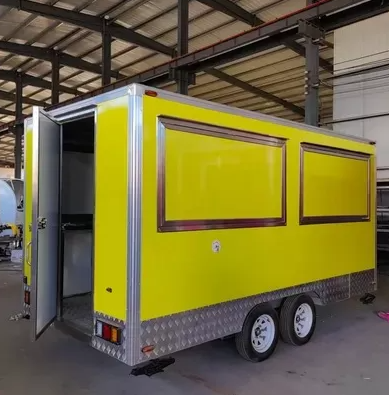 Round Shape Stainless Steel Outdoor Mobile Kitchen Trailer Fast Food Street Coffee Shop Catering Service