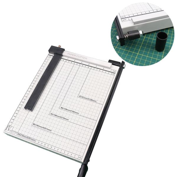 Lightweight 1.55KG A4 Guillotine Paper Cutter 12 Inch Manual Trimmer In White