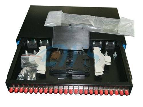 24 Ports Rack Mount Fiber Optic Odf 19 FC Slidable Type For TIC Certification
