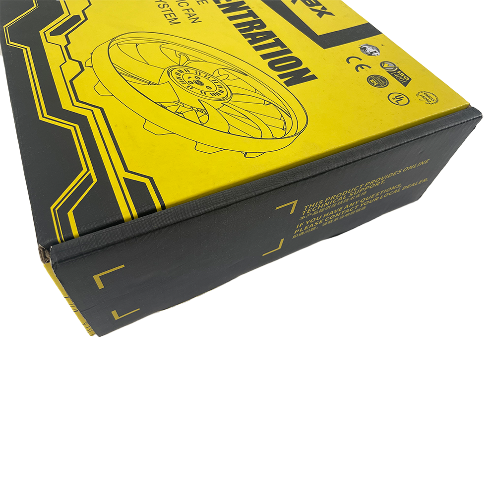 Custom Designed Auto Parts Electronic Fan Packaging Corrugated Board Shipping Box with Embossing and Matt Lamination