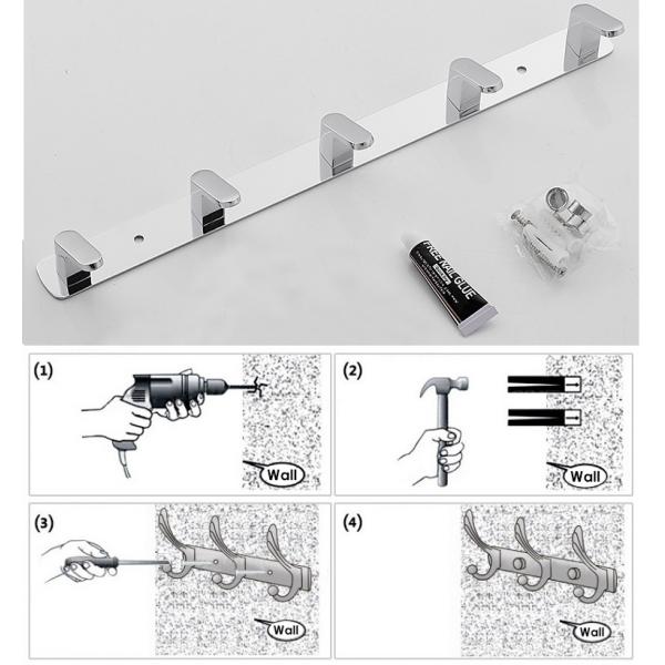 Rustproof Heavy Duty Coat Hooks Wall Mounted For Hanging Coats Hat Bags ODM