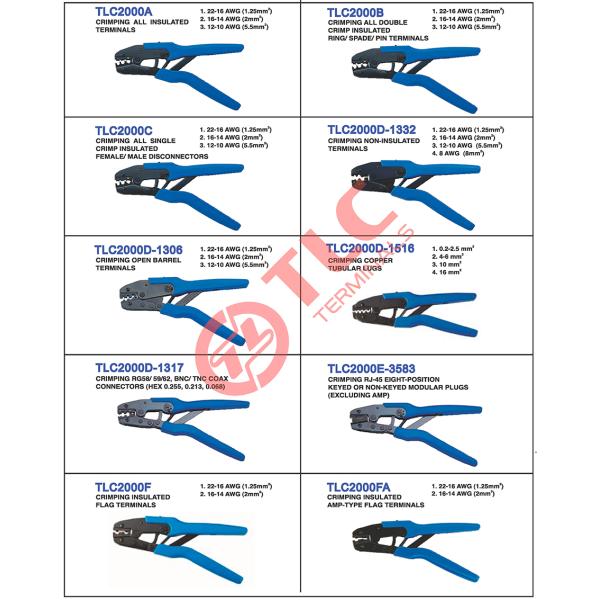 Cable Lug Crimping Tools 0.2-50mm2 Gripping Range Insulated Lug Crimper