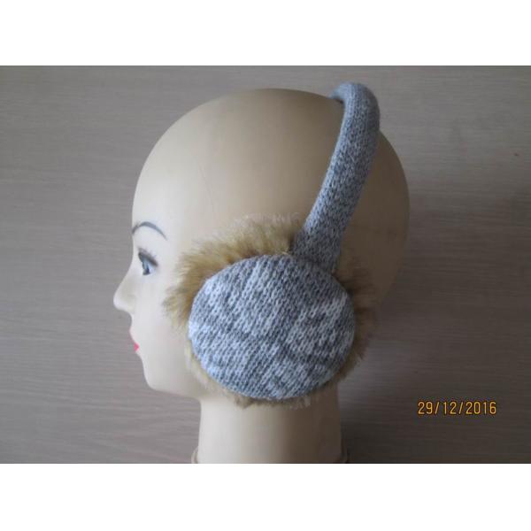 Gilrs/ladies acrylic ear muff--fake fur on ears--jacquard design
