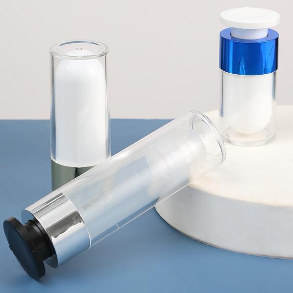 Acrylic Senior PAK Elegant 1oz 2oz Empty Cosmetic Transparent White Black Gold Blue Airless Lotion Serum Pump Bottle