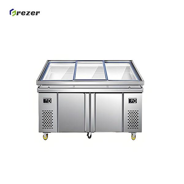 Shop Fish Display Freezer Horizontal Chiller Display Cabinet Eco Friendly For Lobster Mussels