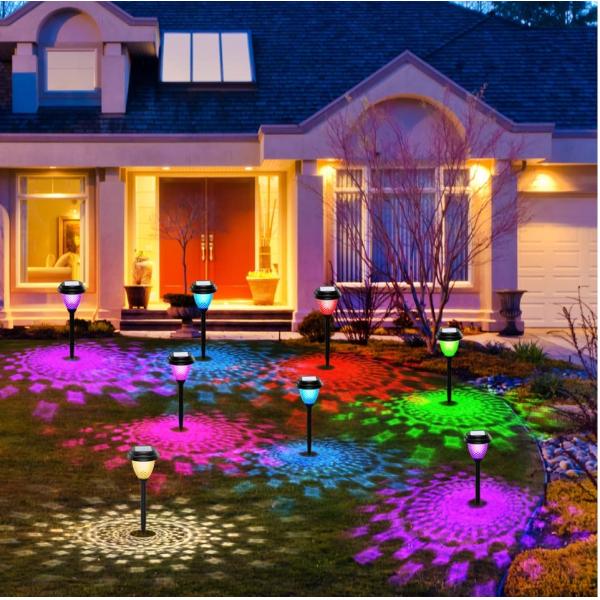 Waterproof Solar Pathway Lights Outdoor Seven Color Changing Auto On / Off