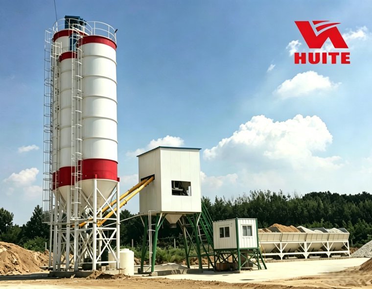 HZS50 Concrete Batching Plant Complete Set Environment friendly 50m/h
