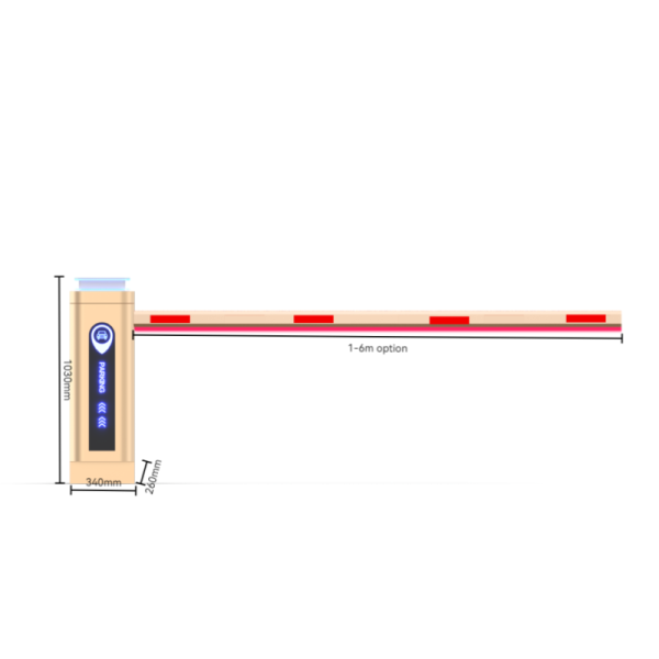 Zento IP67 Waterproof Boom Barrier Gate 24V DC Smart Automatic Boom Barrier for Residential Parking Management System