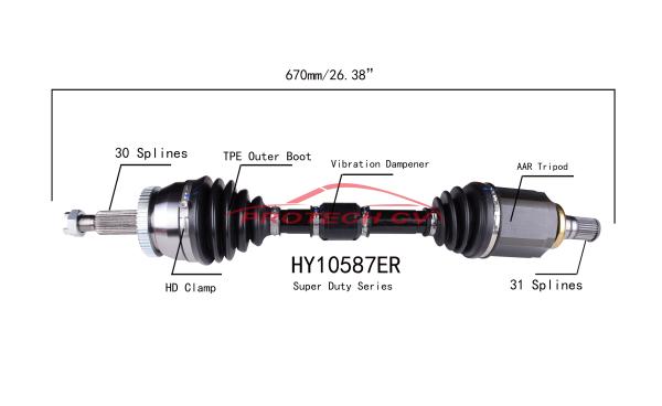 HY10587ER CV Drive Shaft 2007-2012 Hyundai Veracruz Axle Assembly
