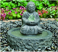 Rolling Granite Ball Fountain , Stone Sculpture Outdoor Garden Fountains