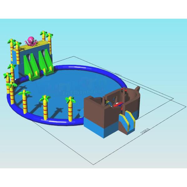 Octopus Ocean Water Park Inflatable Pool Slide Commercial Grade Combo Games