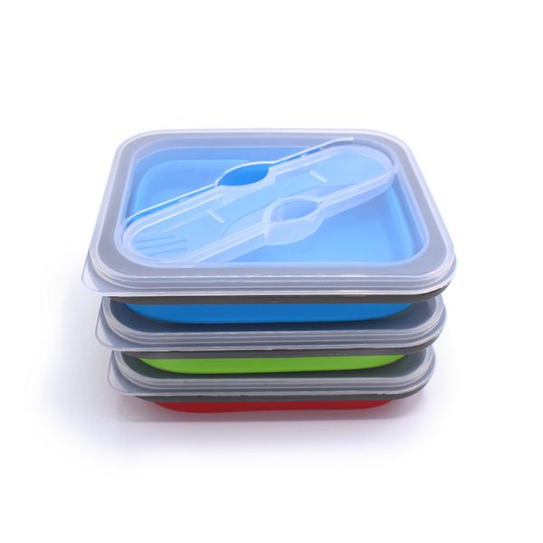 Rectangle Collapsible Silicone Bento Box For Kids