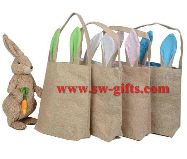 Easter eggs baskets jute bags cute gifts bunny mascot the easter bunny cotton bag decorations toys dinosaur easter egg