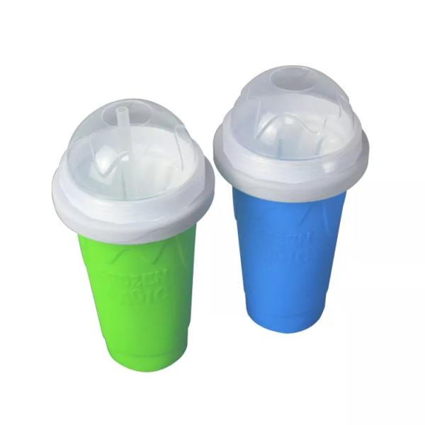 На открытом воздухе чашка Smoothie контейнера мороженого силикона подгонянная с крышкой
