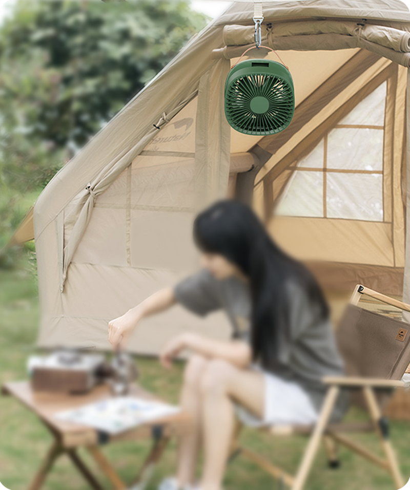 Factory Hanging Mini Rechargeable Wireless Fans Battery Cooling Electric Outdoor Portable Camping Desktop Wall Table Fan