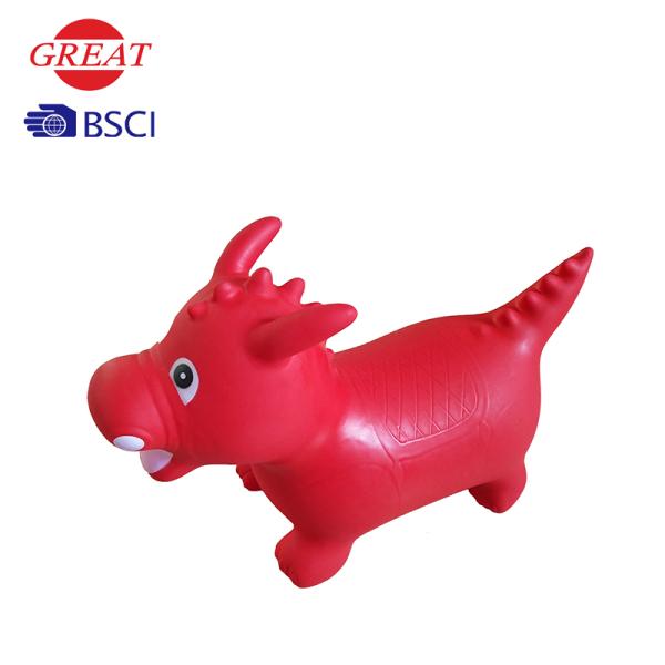 Red Dinosaur Space Hopper Environmental Friendliness Material Non Slip