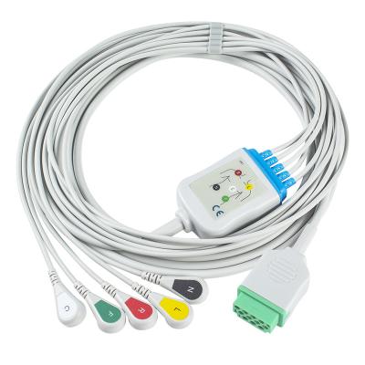 Cabo do conector ECG da pressão 11pin do IEC da ligação dos cabos e dos Leadwires 5 de GE Marquette CBM-05NA-10AS-0001 ECG