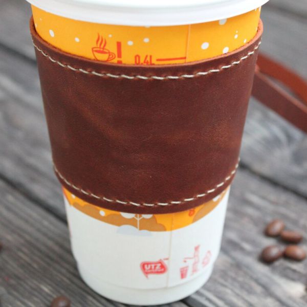 Personalized Leather Pint Glass Sleeve Eco Friendly for Beer Drink Daily Use