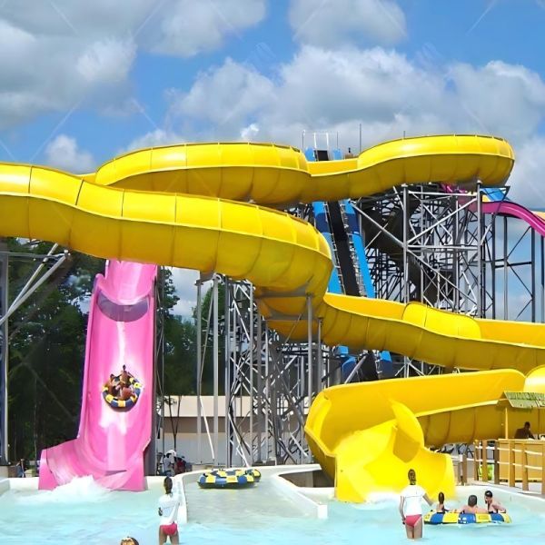 Family Rafting Slide Aqua Park Water Slide Spiral 15-20m Height