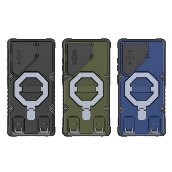Rugged Outdoor Phone Case with Industrial-Grade Shockproof Protection, Magnetic Kickstand, and Lanyard Hole