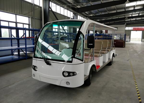 Battery Operated 11 seater 5kw Electric Sightseeing Car Club Cart With Rain Shade For Hotel