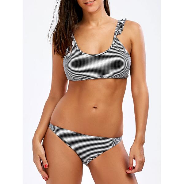 Black striped bikini