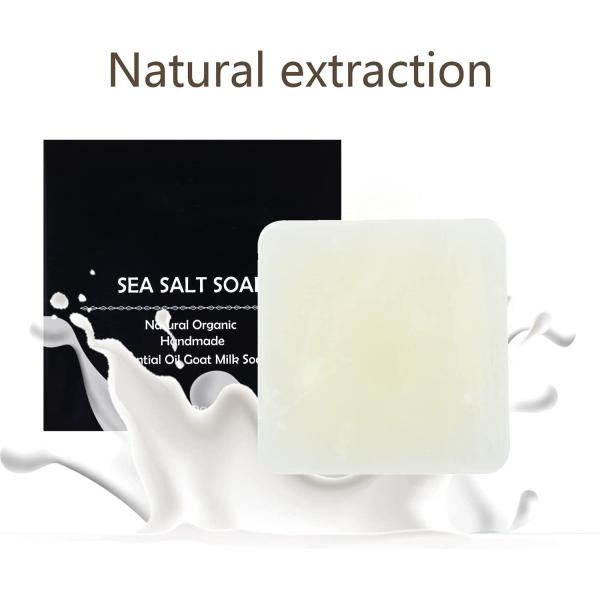 Handmade Goat Milk Sea Salt Face Soap Pimple Pores Mites Removal Acne Treatment