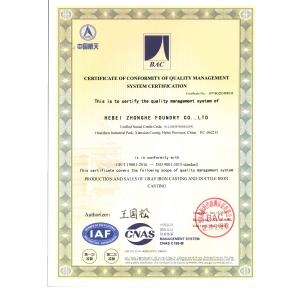 Hebei Zhonghe Foundry Co. LTD Certifications