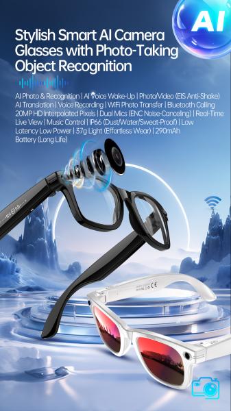 AI Voice Translate Intelligent Shooting Function ENC Noise Reduction Waterproof Smart Glassess 2025 W100D