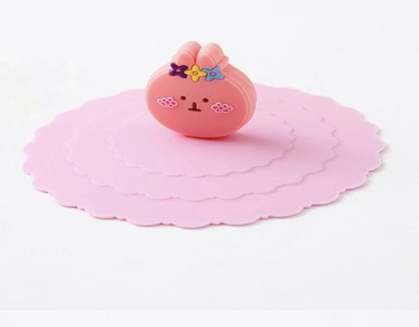 Reusable Cartoon Dustproof Silicone Cup Lid Easy To Clean and BPA Free Material Feature