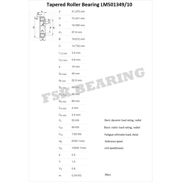 Non-standard LM501349/10 Inch Tapered Roller Bearing Hub Wheel Bearing