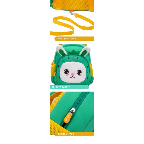 Rabbit Waterproof Kids Backpack FCS 3D Toddler Kindergarten Children Schoolbag